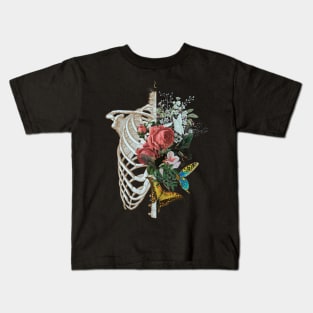 ribcage and flowers Kids T-Shirt